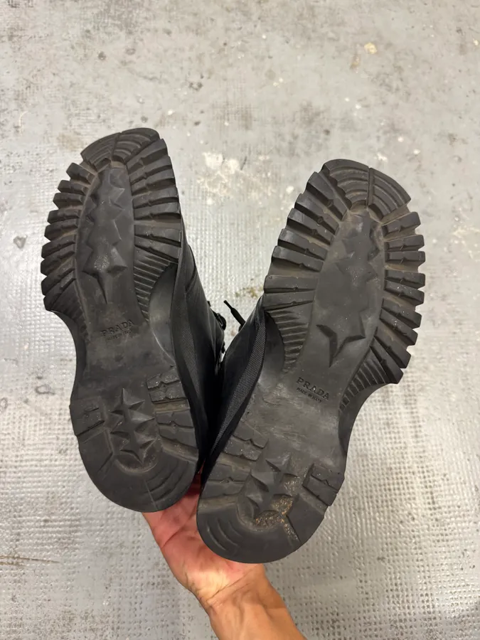 AW1999 Prada Black High Leather Vibram Boots - Image 5