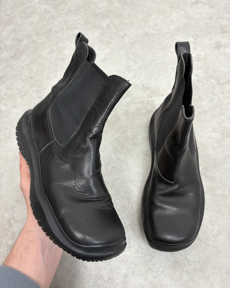 AW1999 Prada Black Leather Vibram Ankle Boots