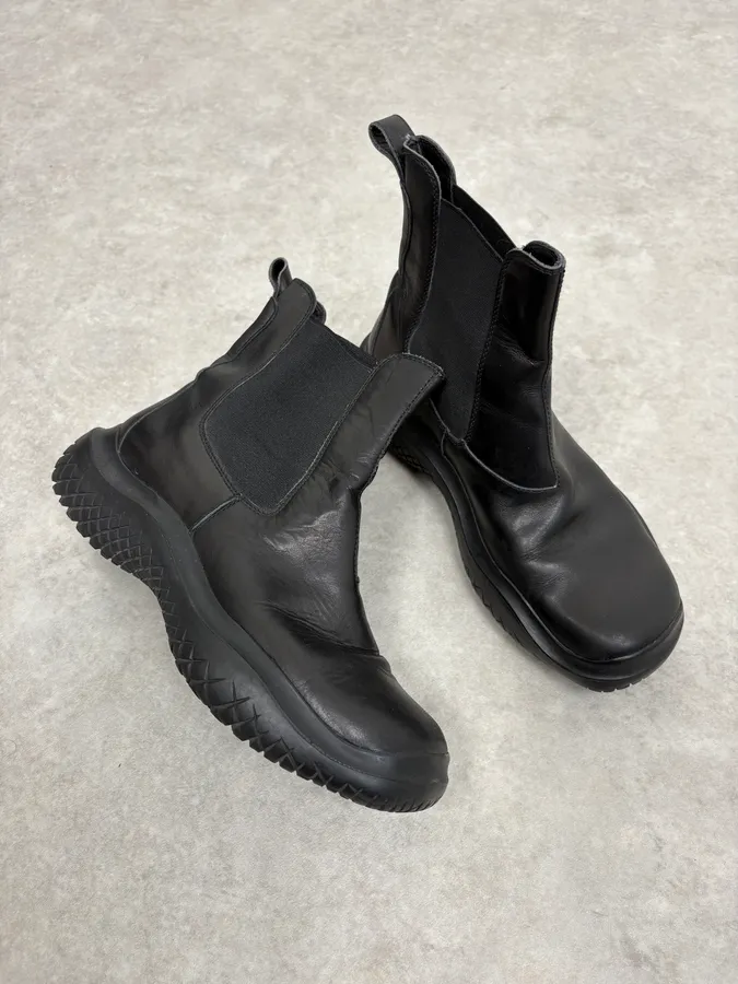AW1999 Prada Black Leather Vibram Ankle Boots - Image 5
