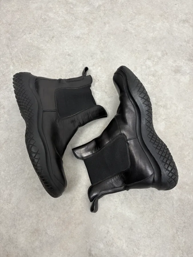 AW1999 Prada Black Leather Vibram Ankle Boots - Image 6