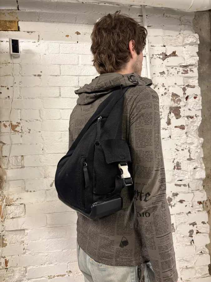 AW1999 Prada Black Nylon Americans Cup Crossbody Bag - Image 2