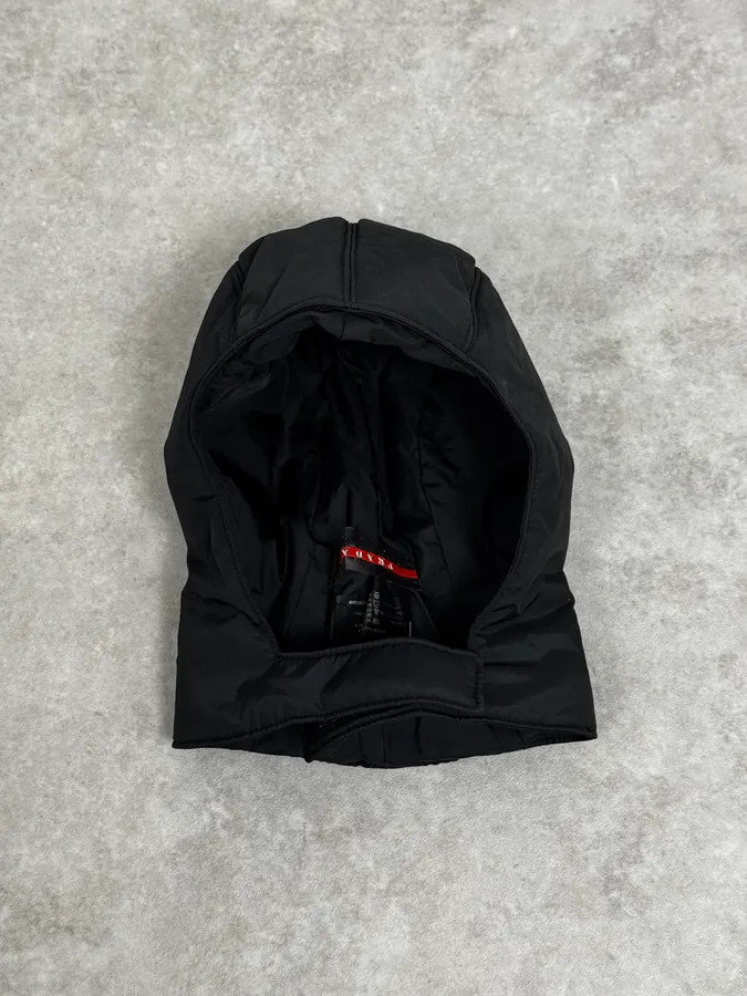 AW1999 Prada Linea Rossa Black Nylon Puffer Hood - Image 4