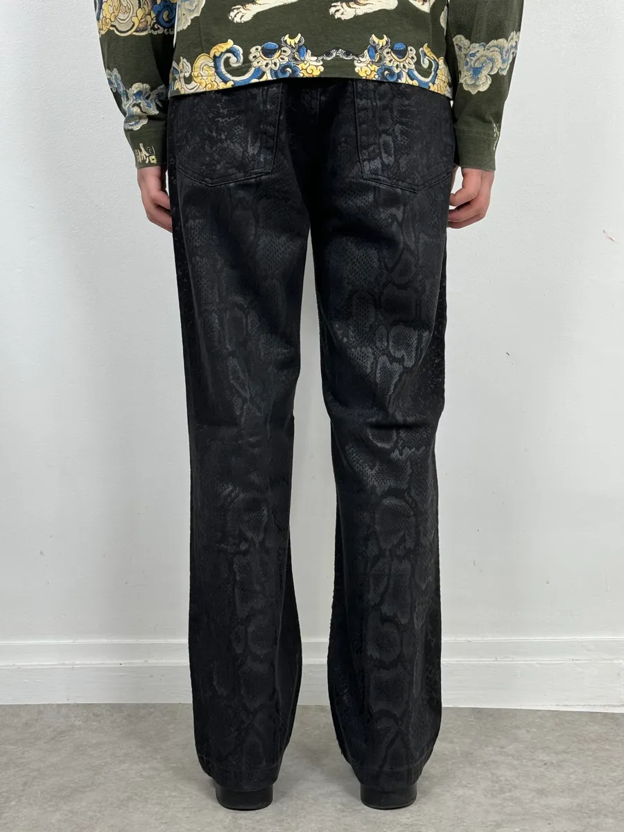 AW1999 Roberto Cavalli Black Leopard Print Obscure Pants - Image 4