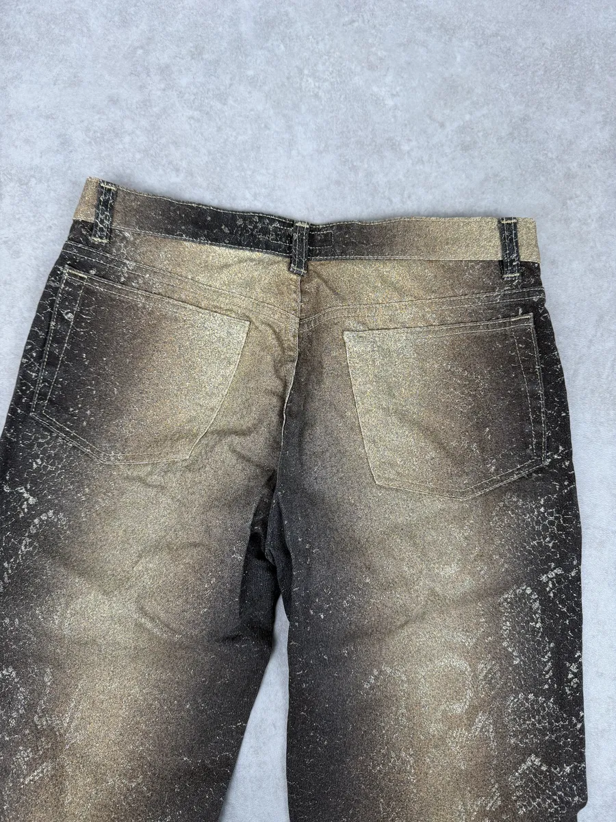 AW1999 Roberto Cavalli Gold Gradient Python Effect Pants - Image 6