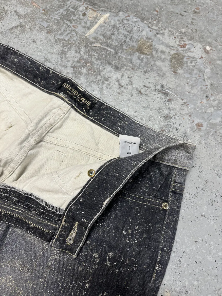 AW1999 Roberto Cavalli Grey Python Effect Pants - Image 9