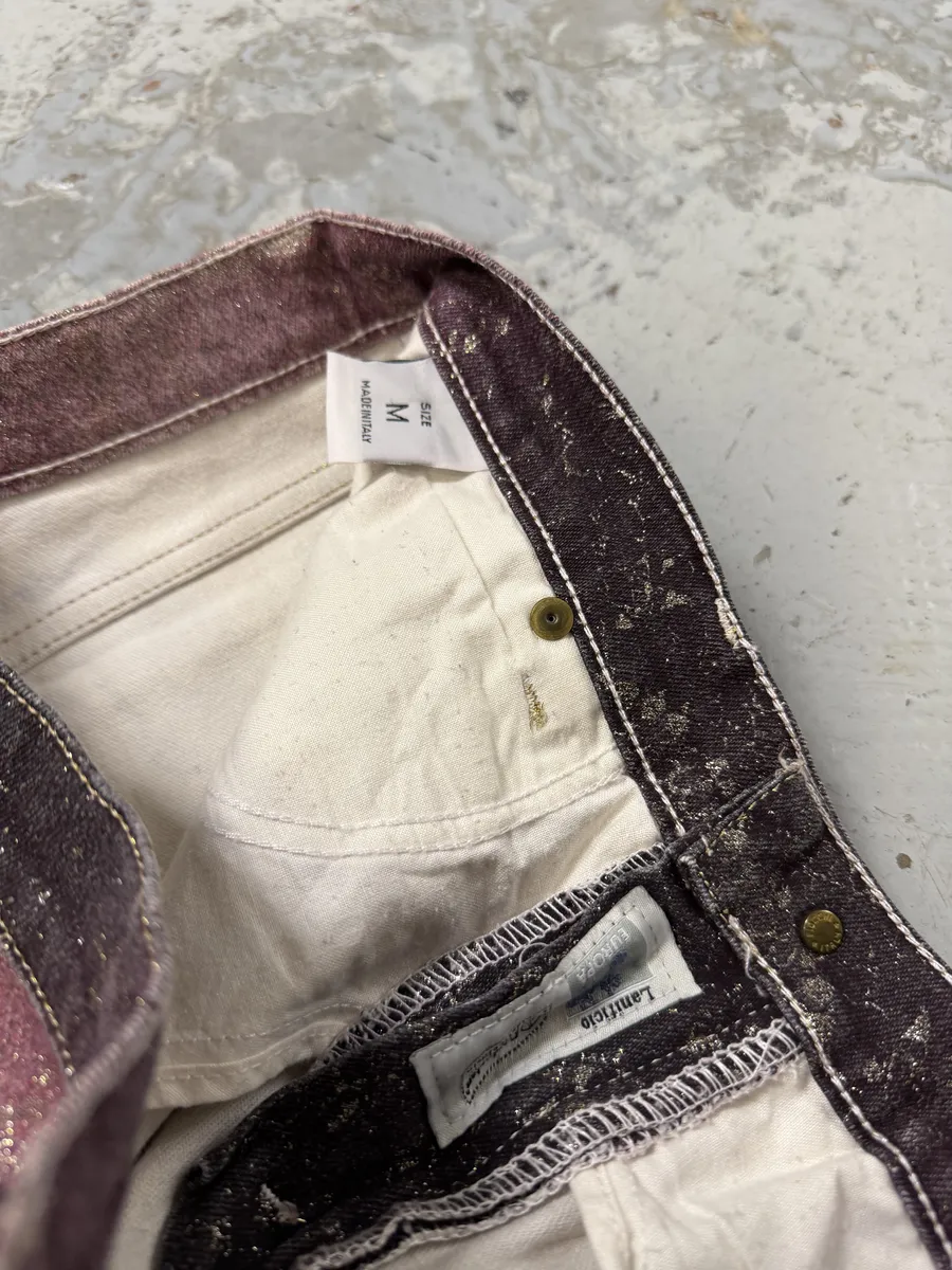 AW1999 Roberto Cavalli Python Purple Straight Denim Jeans - Image 10