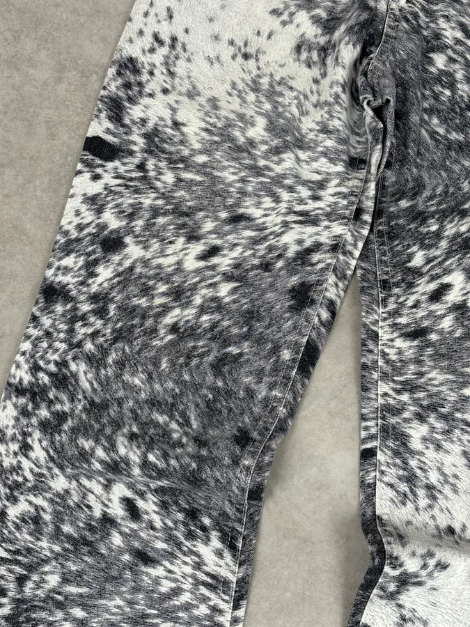 AW1999 Roberto Cavalli White & Black Fur Effect Fury Pants - Image 10