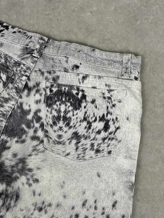 AW1999 Roberto Cavalli White & Black Fur Effect Fury Pants - Image 8