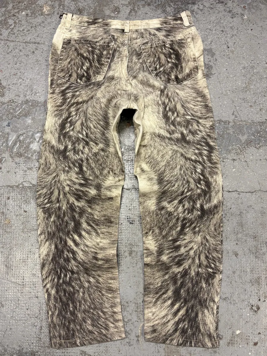 AW1999 Roberto Cavalli Wolf Fur Effect Pants - Image 2