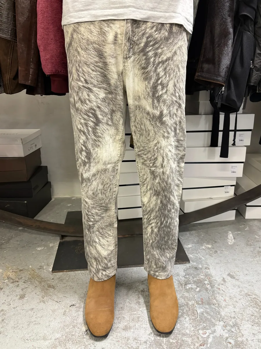 AW1999 Roberto Cavalli Wolf Fur Effect Pants - Image 3