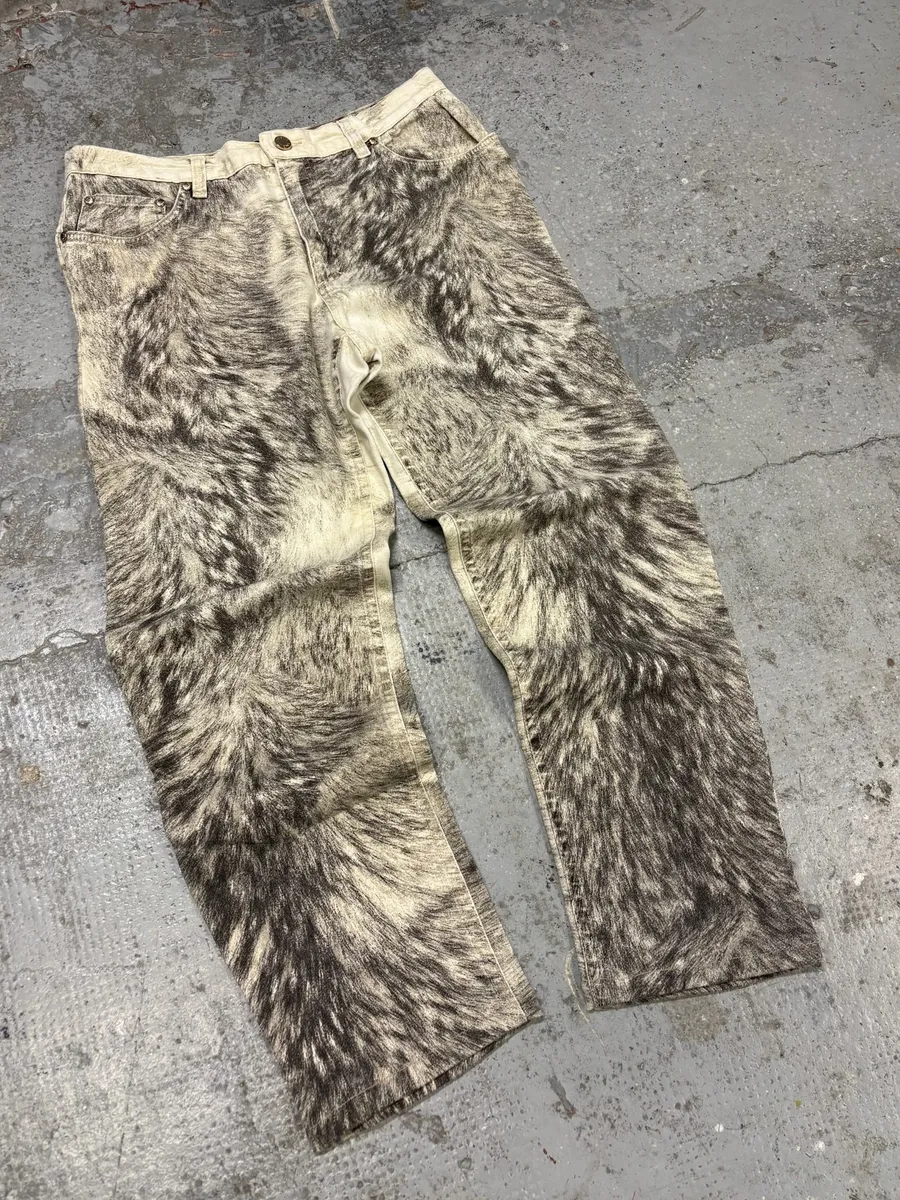 AW1999 Roberto Cavalli Wolf Fur Effect Pants - Image 6