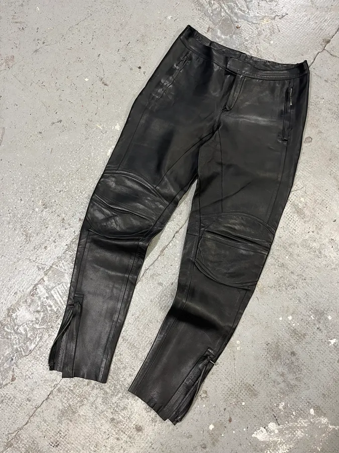 AW2000 Gucci Black Leather Biker Pants by Tom Ford - Image 5