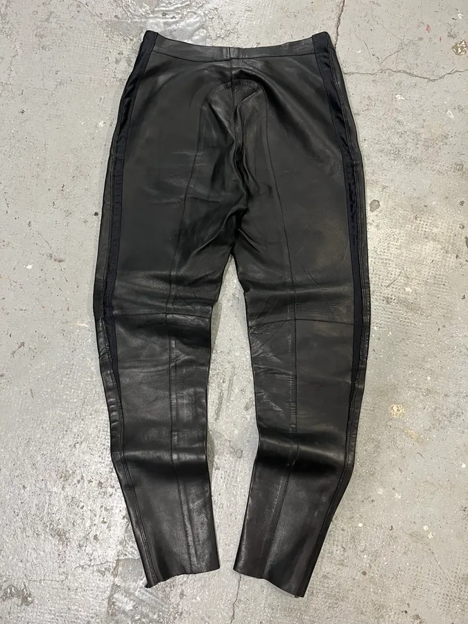 AW2000 Gucci Black Leather Biker Pants by Tom Ford - Image 7