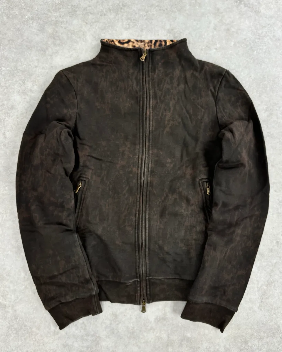 AW2000 Jean Paul Gaultier Outlaws Territory Brown Cross Leopard Jacket - Image 2