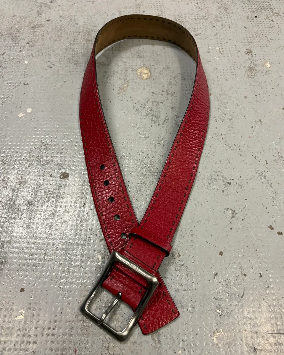 AW2000 Prada Red Premium Leather Belt