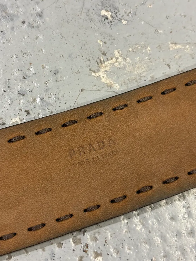 AW2000 Prada Red Premium Leather Belt - Image 10