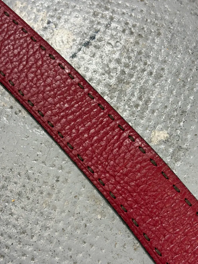 AW2000 Prada Red Premium Leather Belt - Image 6