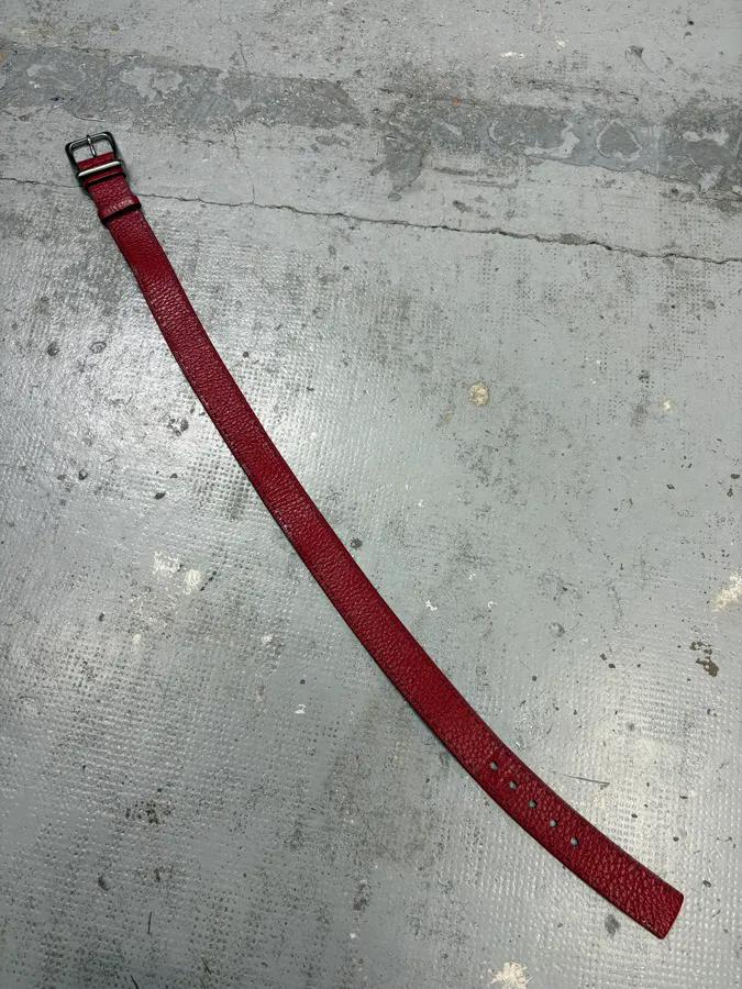AW2000 Prada Red Premium Leather Belt - Image 7