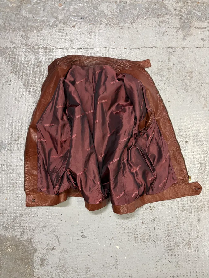 AW2000 Roberto Cavalli Biker Brown Leather Jacket - Image 7