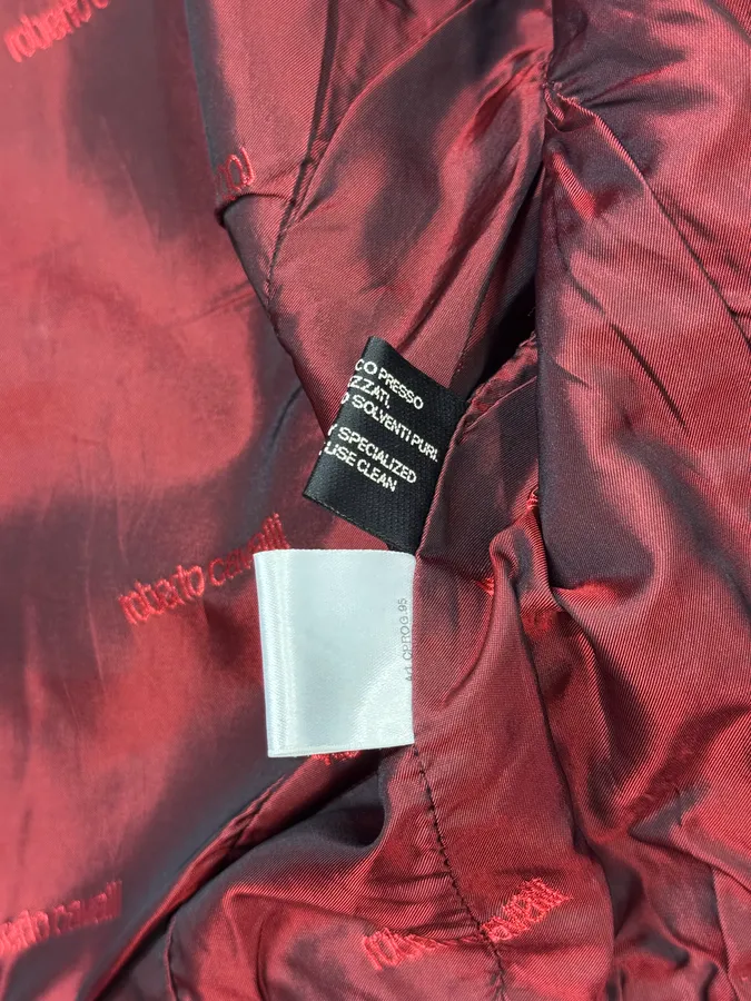 AW2000 Roberto Cavalli Red Crocodile Effect Biker Leather Jacket - Image 8