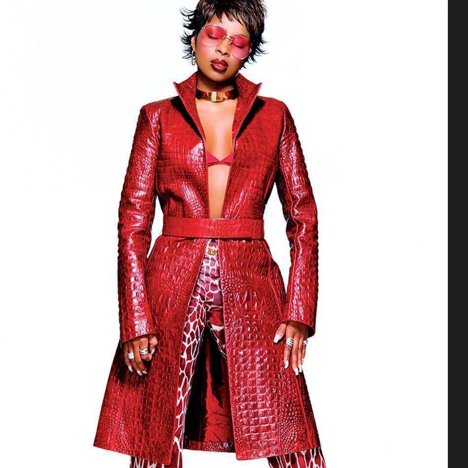 AW2000 Roberto Cavalli Red Crocodile Long Leather Jacket (S) - Image 4
