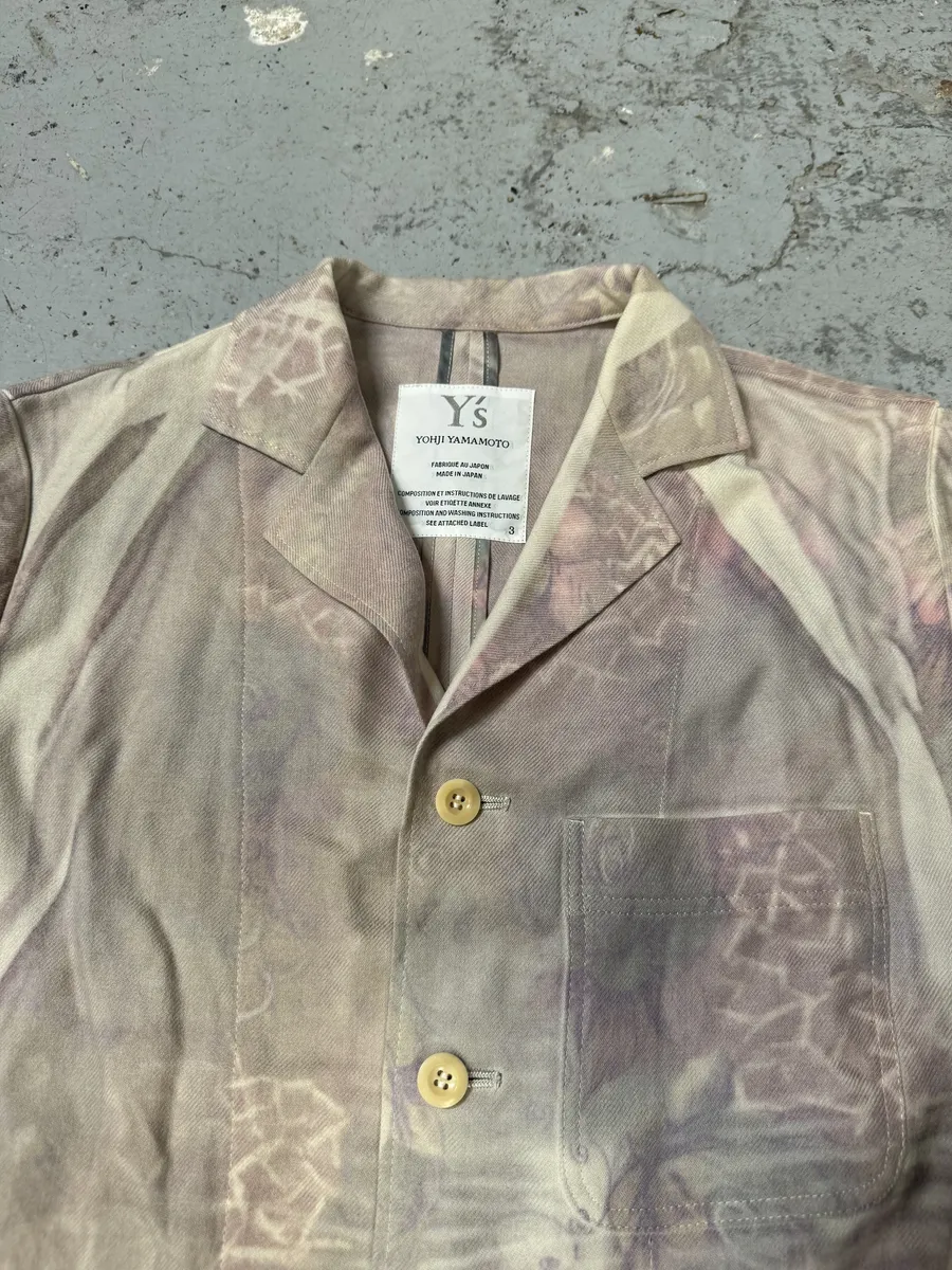 AW2000 Yohji Yamamoto Wool Flowers Faded Purple Trench Coat - Image 13