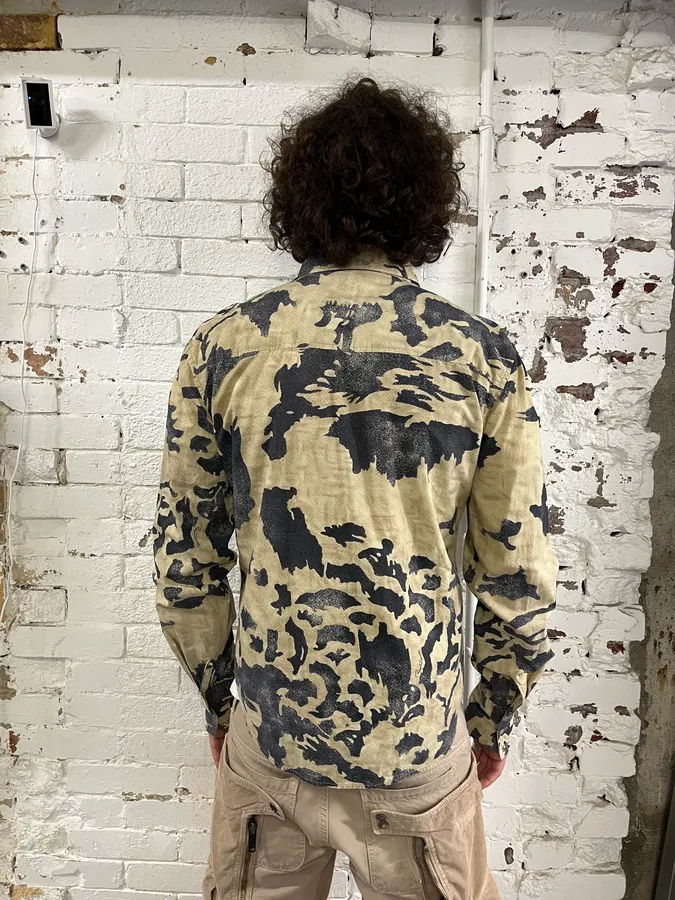 AW2001/02 Roberto Cavalli Brown Peace Camouflage Shirt - Image 3