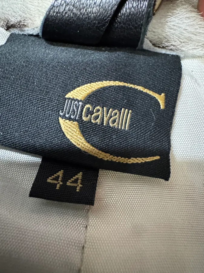AW2001 Cavalli White Pony Hair Cow Effect Long Leather Jacket - Image 9