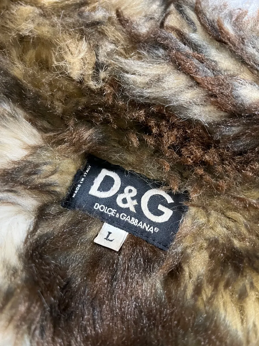 AW2001 Dolce & Gabbana Brown Corduroy Faux Fur Jacket - Image 10