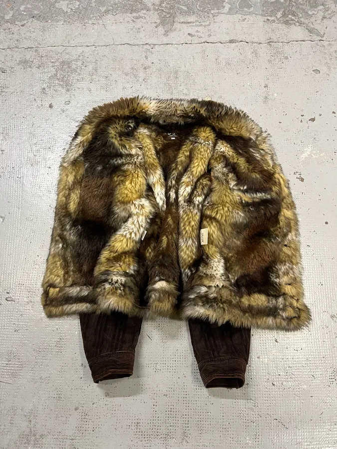 AW2001 Dolce & Gabbana Brown Corduroy Fur Jacket - Image 8
