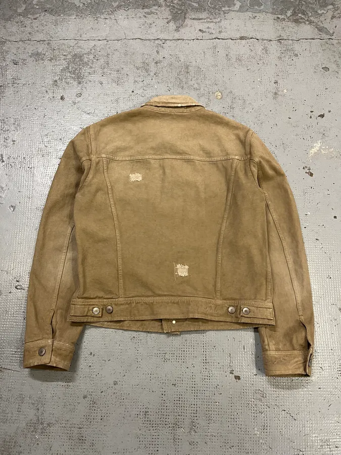 AW2001 Dolce & Gabbana Distressed Beige Denim Jacket - Image 8