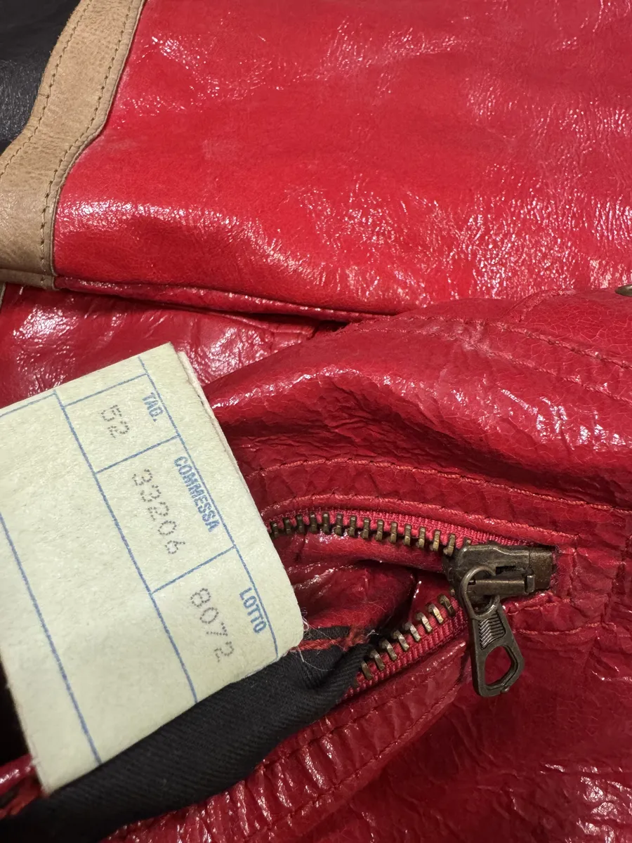 AW2001 Dolce & Gabbana Premium Red Vinyl Leather Biker Jacket - Image 10