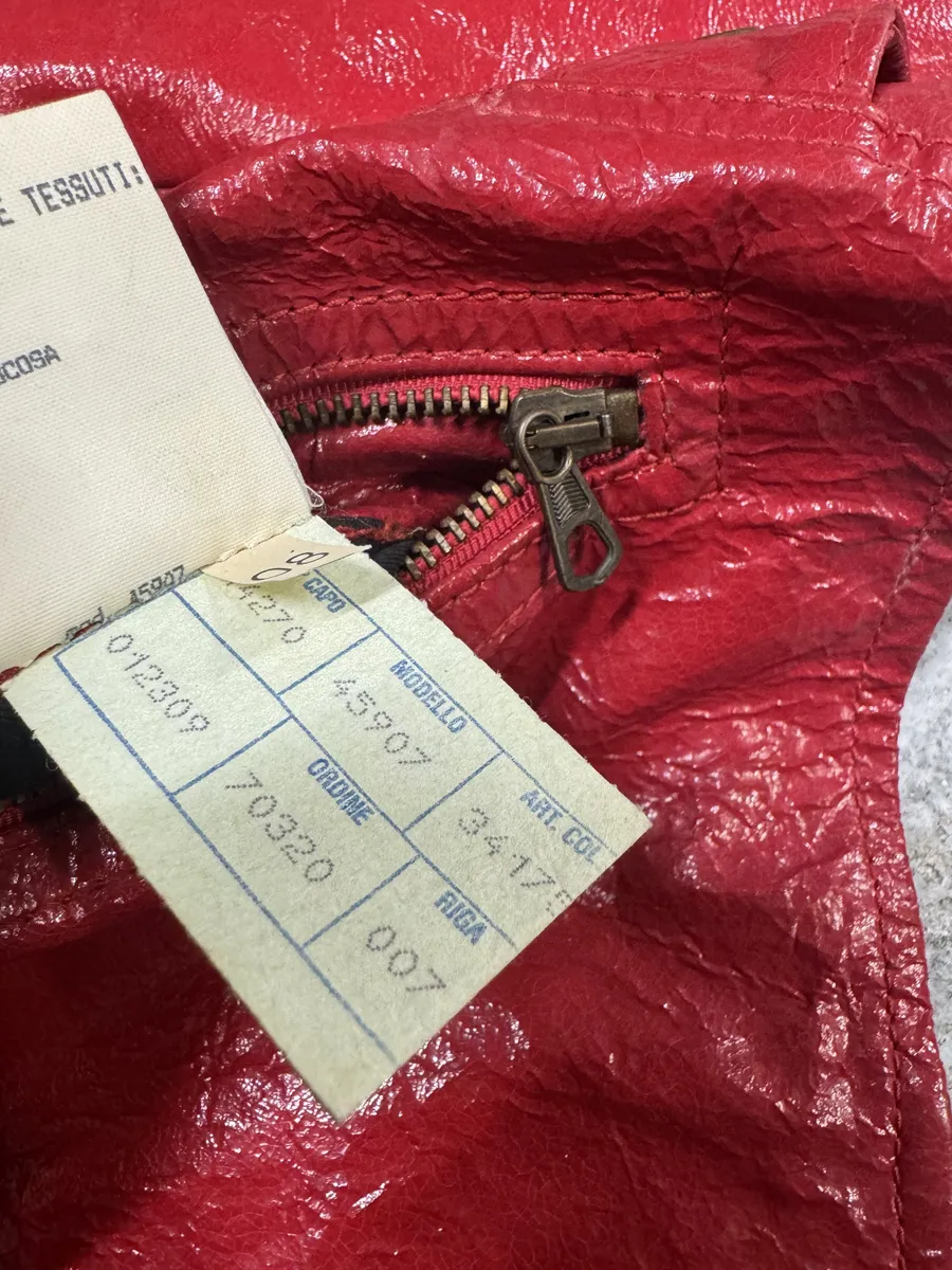 AW2001 Dolce & Gabbana Premium Red Vinyl Leather Biker Jacket - Image 12