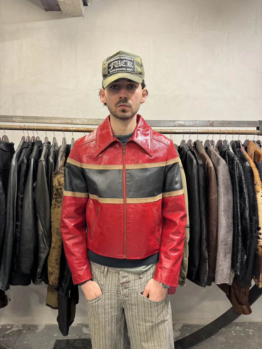 AW2001 Dolce & Gabbana Premium Red Vinyl Leather Biker Jacket - Image 4
