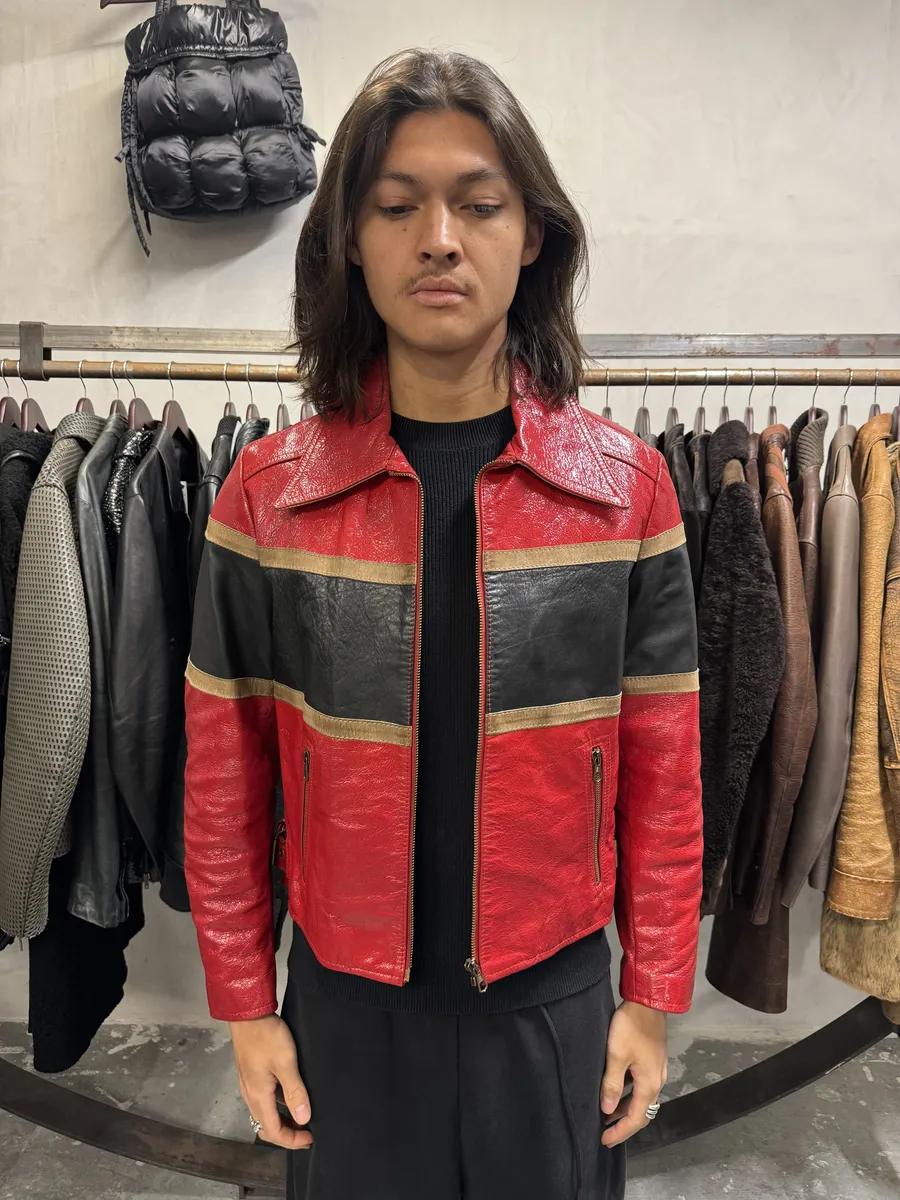 AW2001 Dolce & Gabbana Premium Red Vinyl Leather Biker Jacket - Image 2