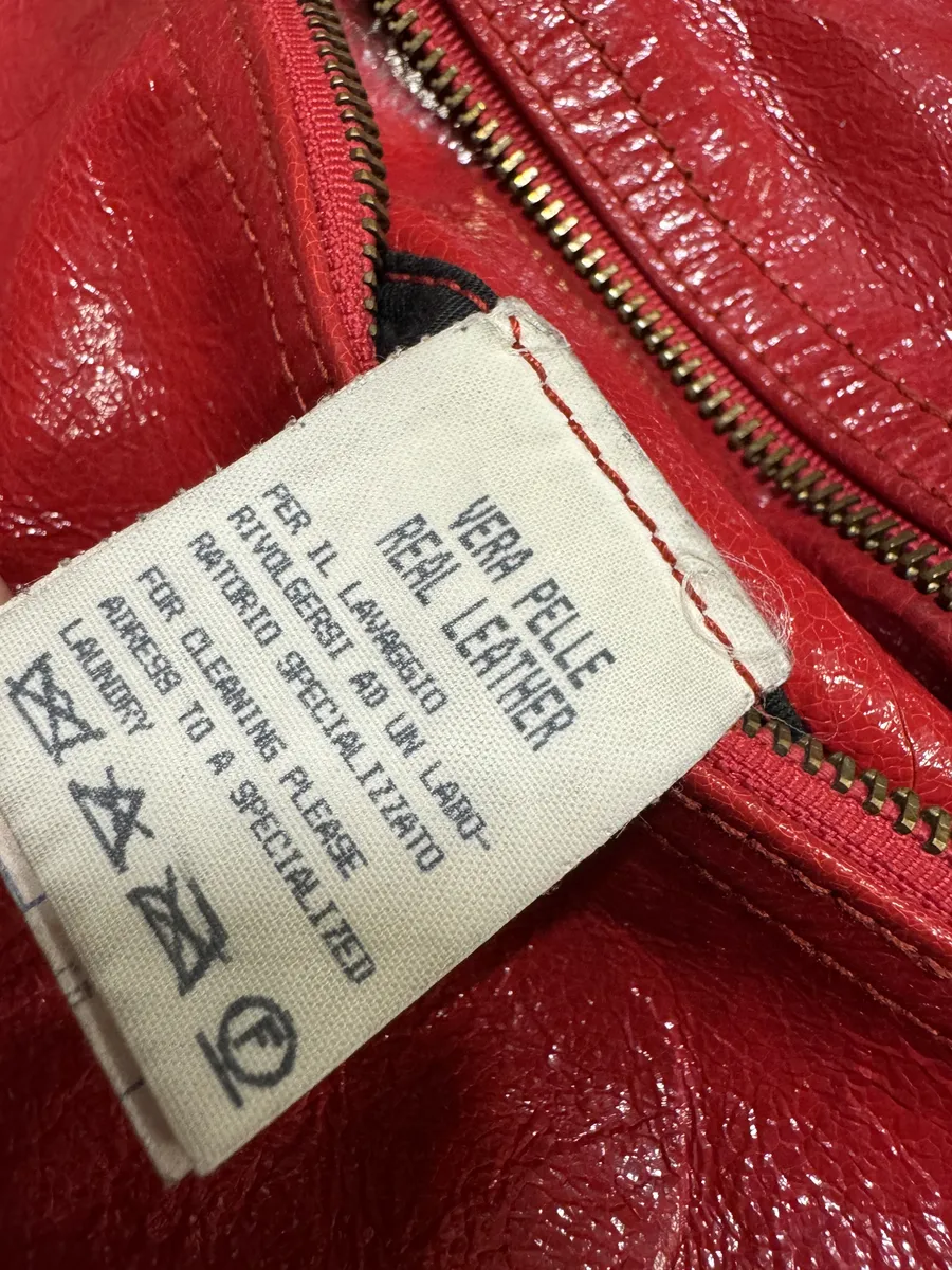 AW2001 Dolce & Gabbana Premium Red Vinyl Leather Biker Jacket - Image 8