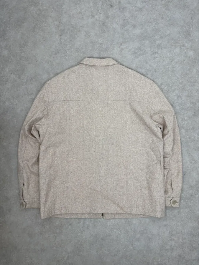 AW2001 Giorgio Armani Beige Minimalist Wool Jacket - Image 6