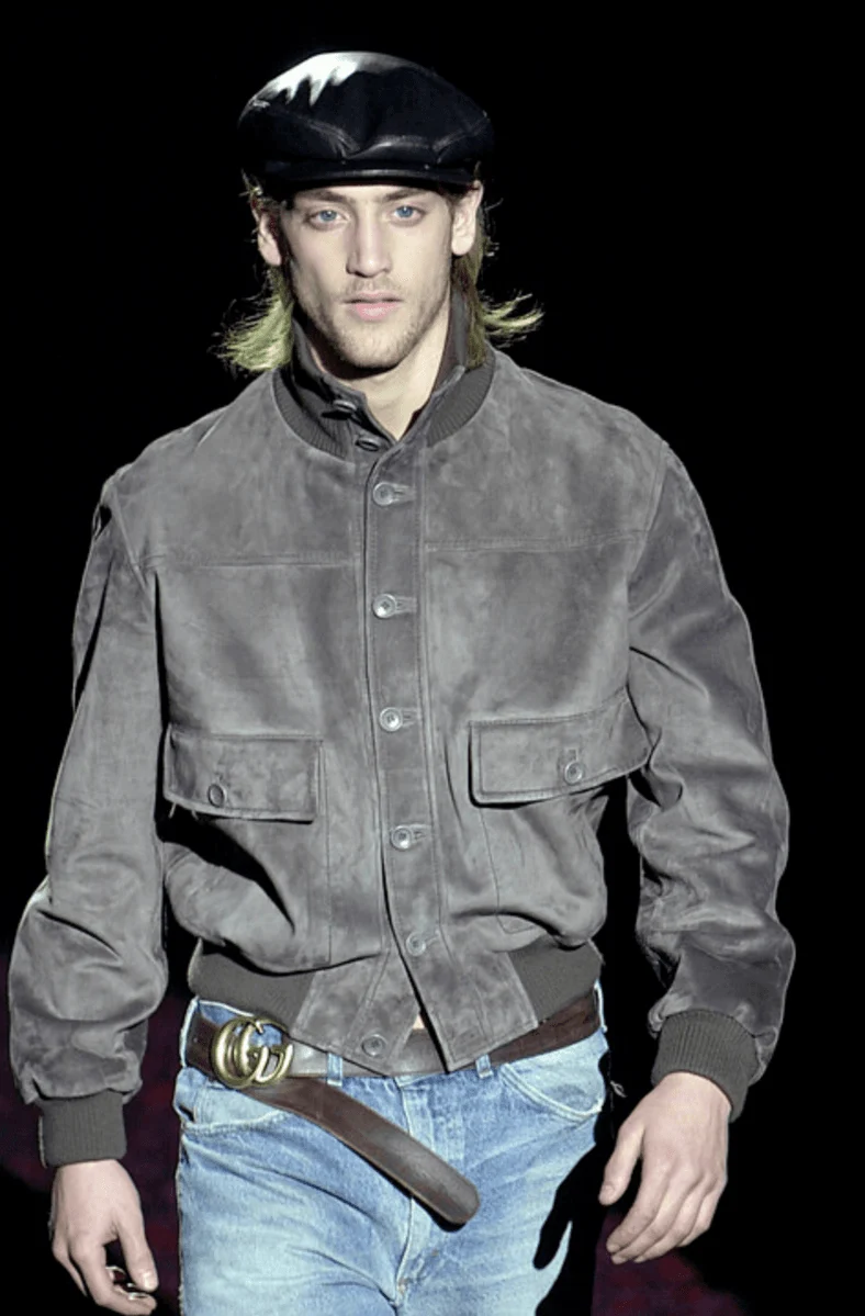 AW2001 Gucci Brown Suede Leather Buttoned Jacket by Tom Ford - Image 2