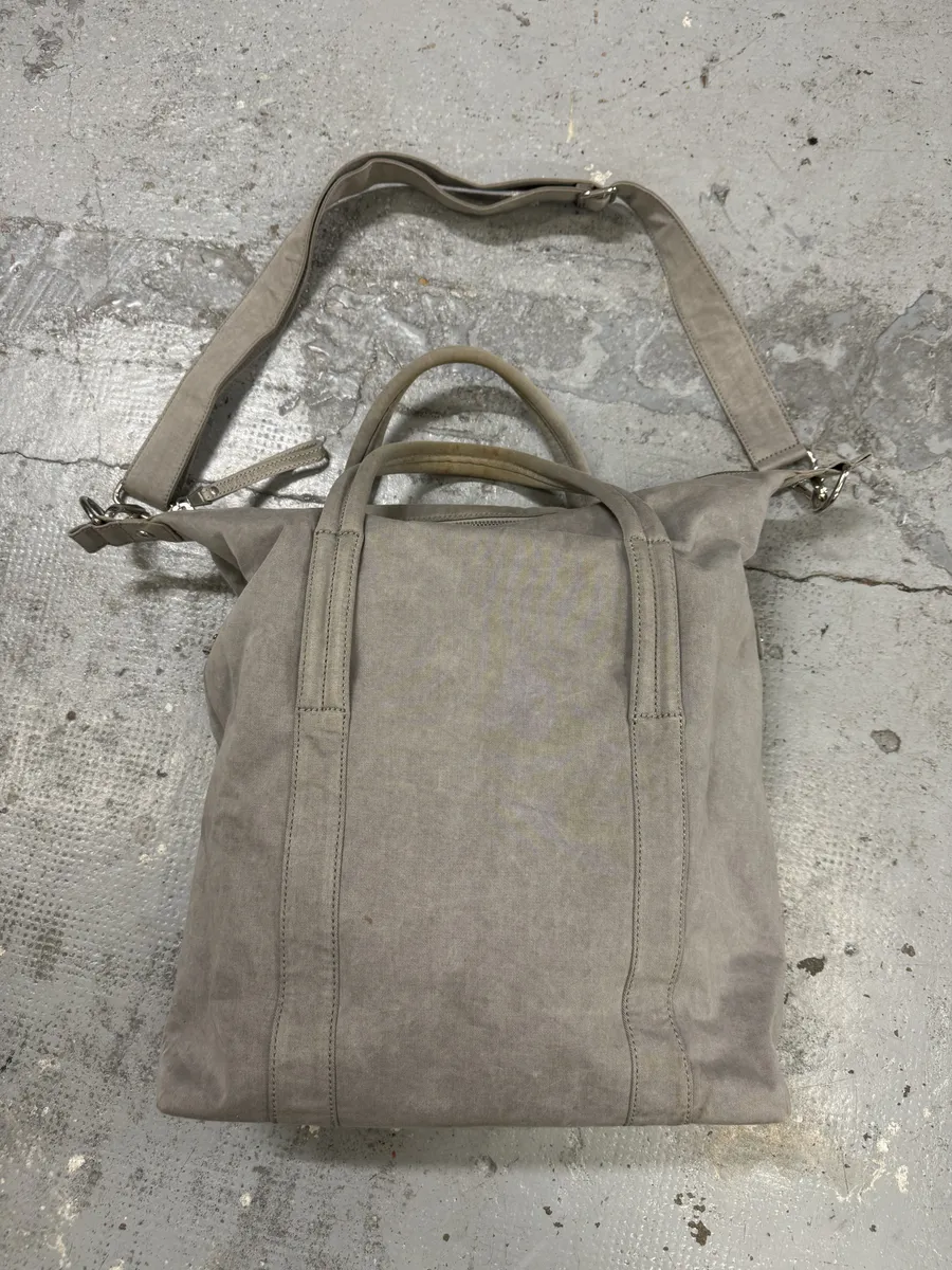 AW2001 Maison Martin Margiela Grey Canvas Handle Shoulder Bag - Image 3