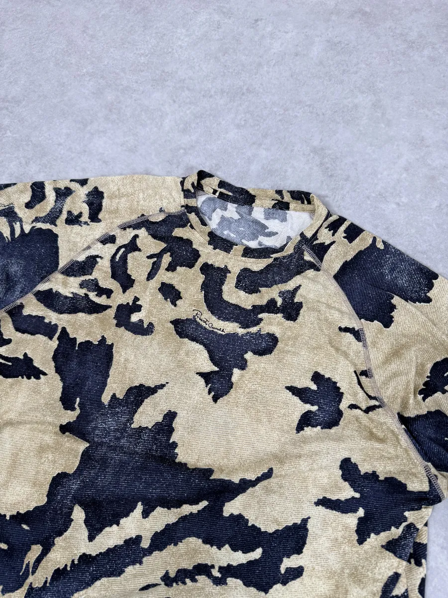 AW2001 Roberto Cavalli Camo Bird Beige T-Shirt - Image 9