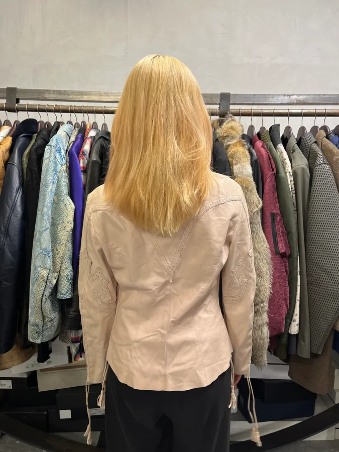 AW2001 Roberto Cavalli Cowboy beige Leather Jacket - Image 3