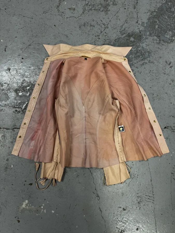 AW2001 Roberto Cavalli Cowboy beige Leather Jacket - Image 7