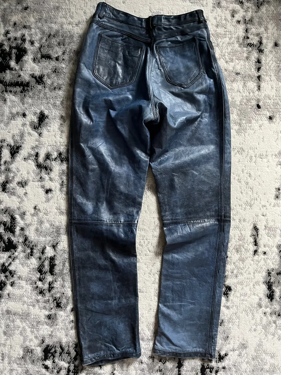 AW2001 Roberto Cavalli Pure Aqua Leather Pants - Image 2