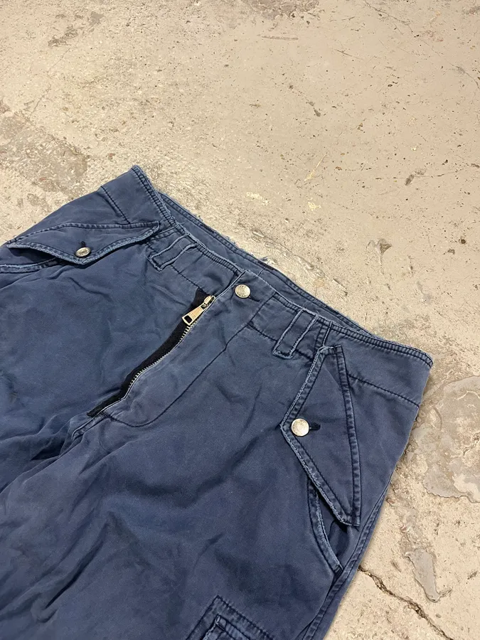 AW2002 Dolce & Gabbana Cargo Zip Blue Pants - Image 6