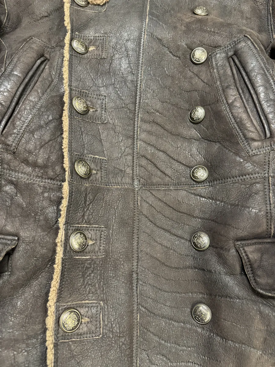 AW2002 Dolce & Gabbana Shearling Brown Elevated Leather Jacket - Image 10