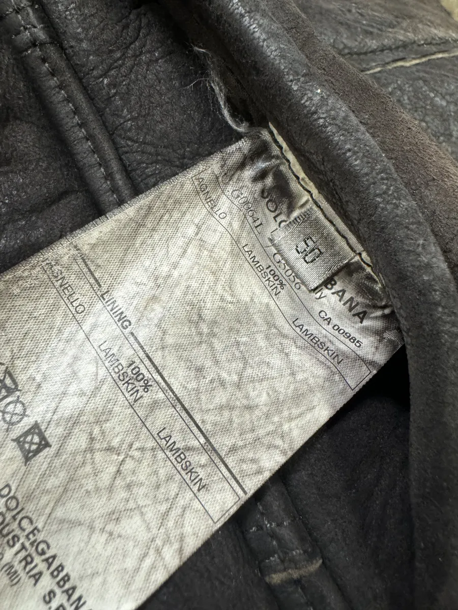 AW2002 Dolce & Gabbana Shearling Brown Elevated Leather Jacket - Image 11