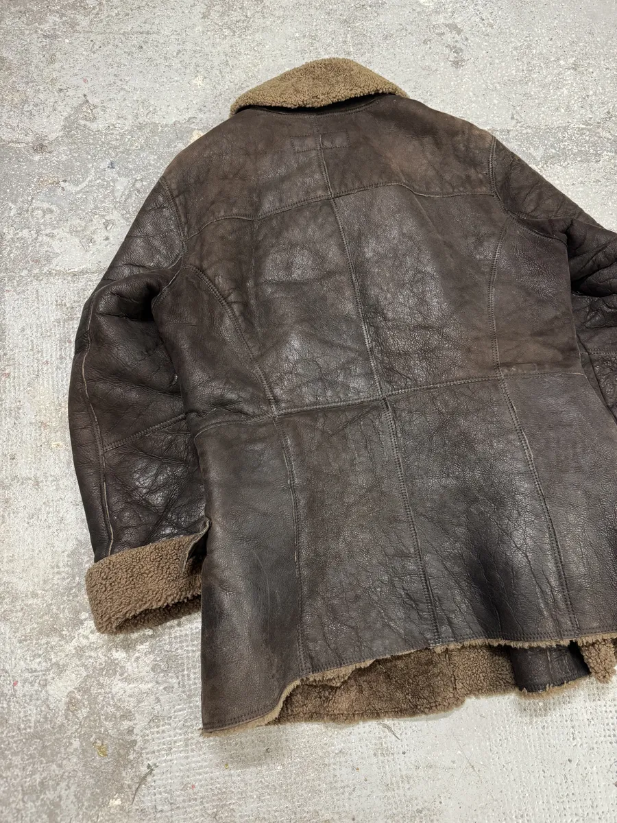 AW2002 Dolce & Gabbana Shearling Brown Elevated Leather Jacket - Image 8
