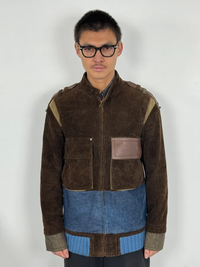 AW2002 Dsquared2 Brown Velvet Blue Jacket - Image 2
