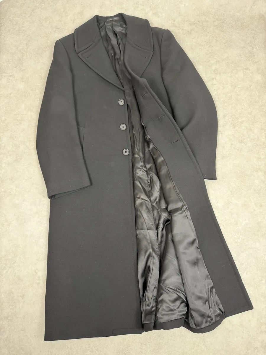 AW2002 Emporio Armani Premium Black Wool Trench Coat - Image 2