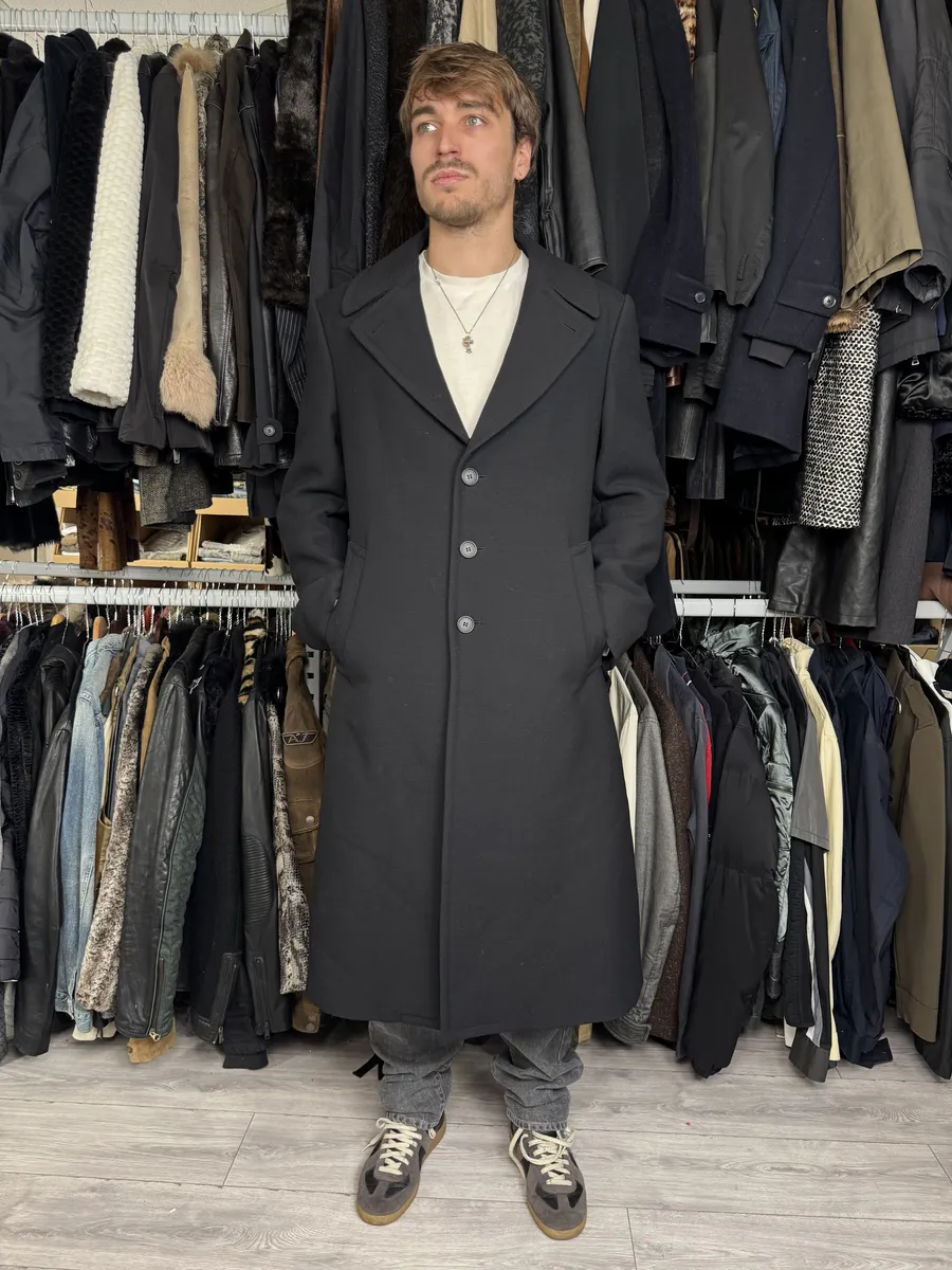 AW2002 Emporio Armani Premium Black Wool Trench Coat - Image 4